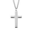 High Polish Plain Cross Necklace, Sterling Silver