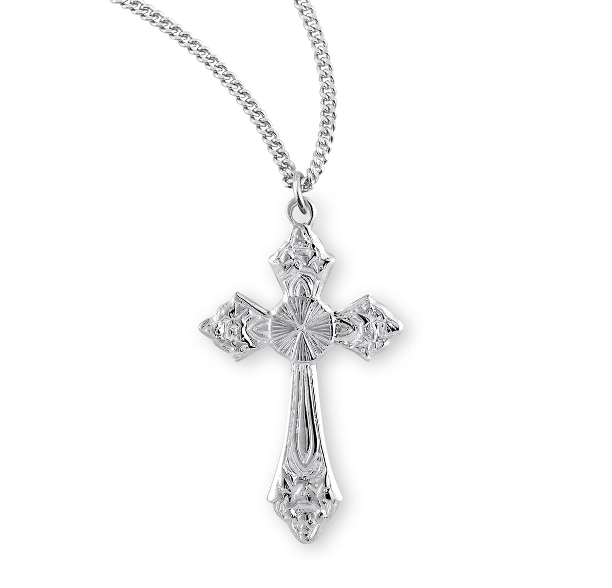 Heavy Large Cross Necklace, Sterling Silver
