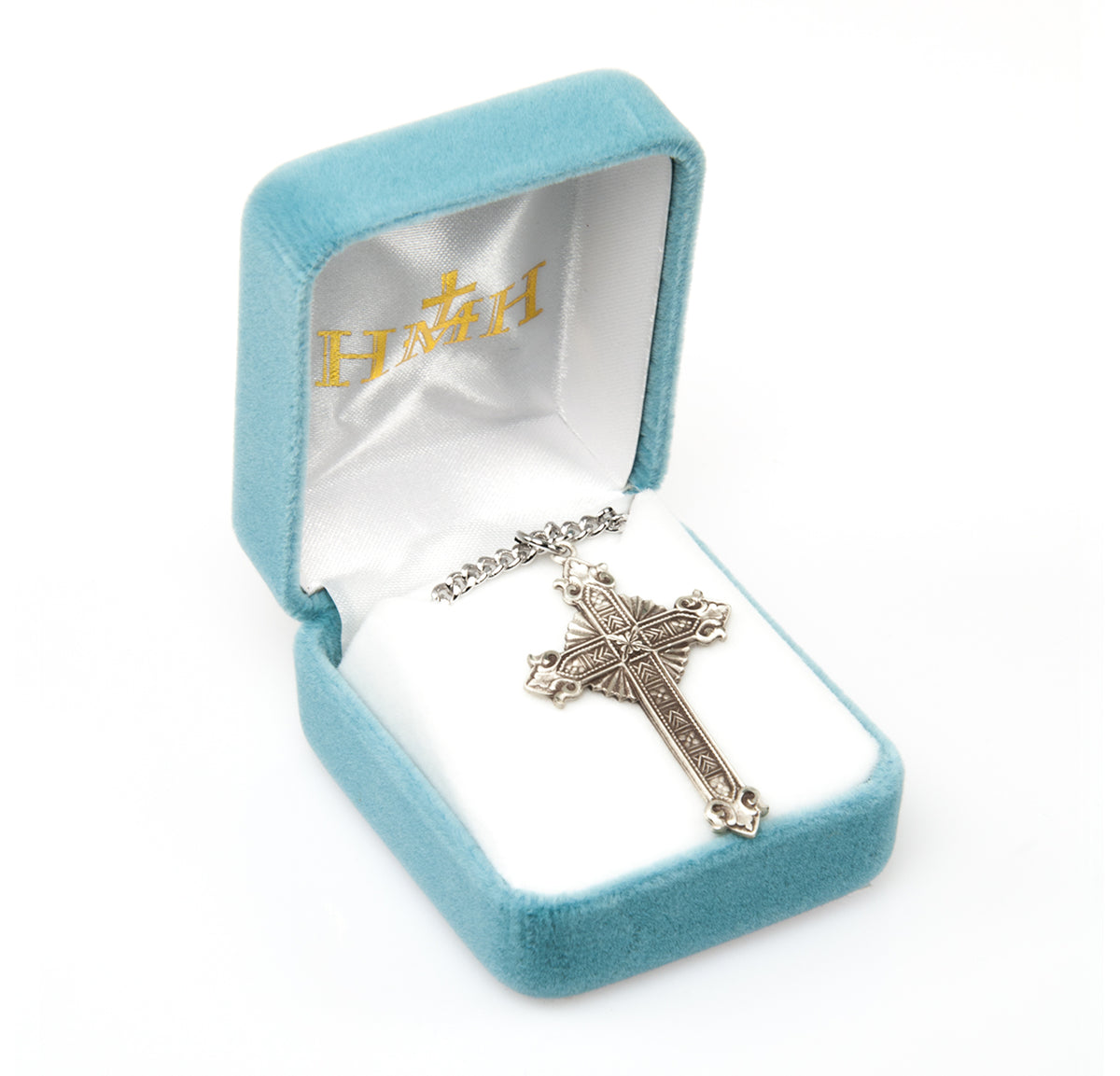 Ornate Cross Necklace, Sterling Silver