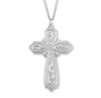 Heavy Extra Large Fancy Cross Necklace, Sterling Silver