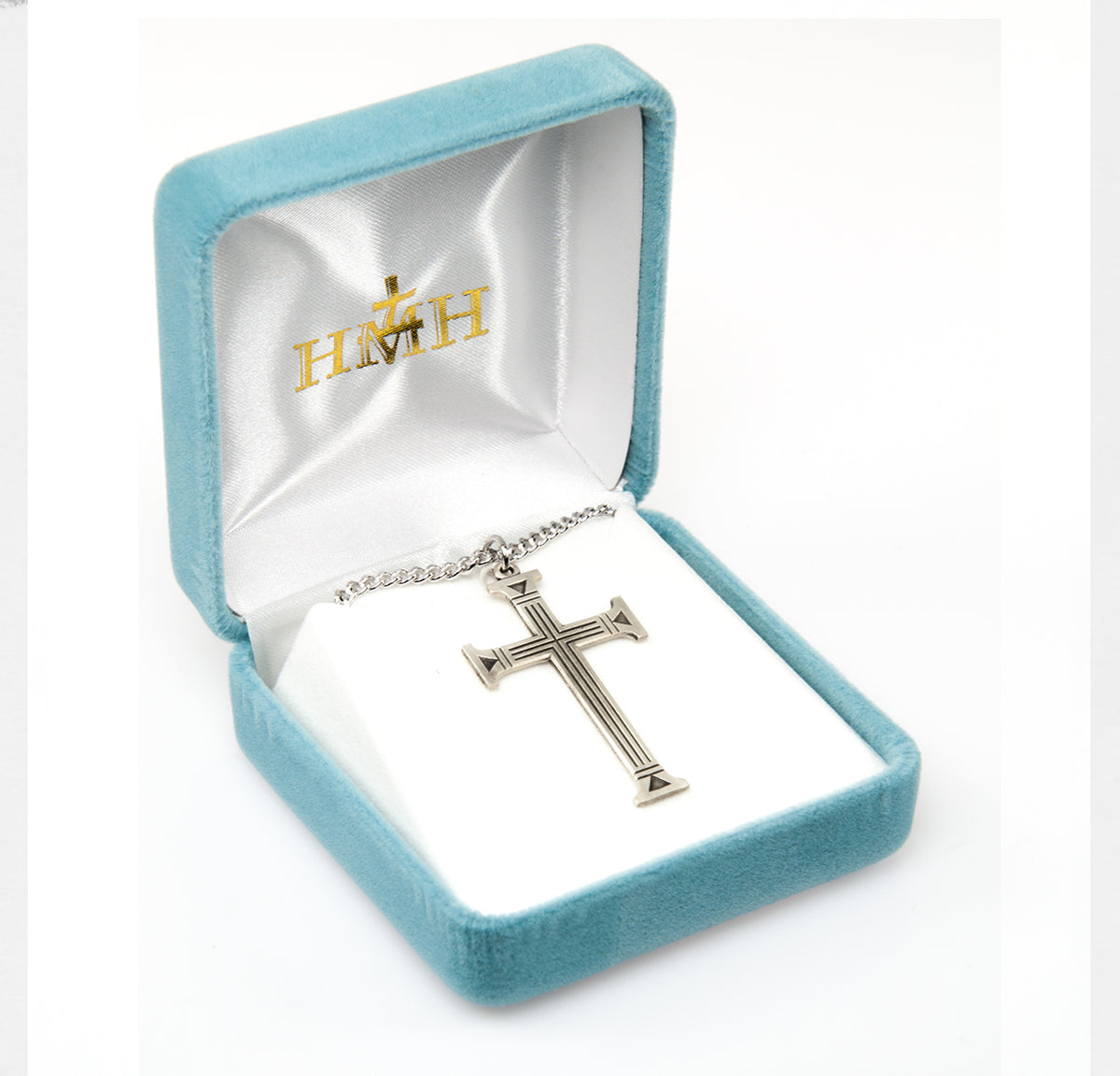 Lightweight Extra Large Engraved Cross Necklace, Sterling Silver