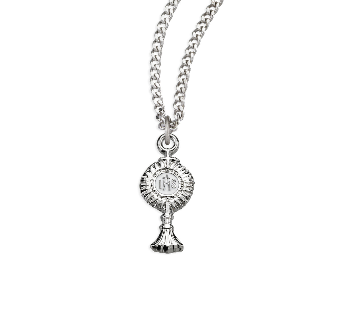 Medium Monstrance Pendant Necklace, Sterling Silver