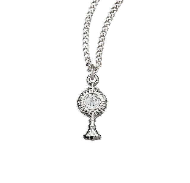Medium Monstrance Pendant Necklace, Sterling Silver