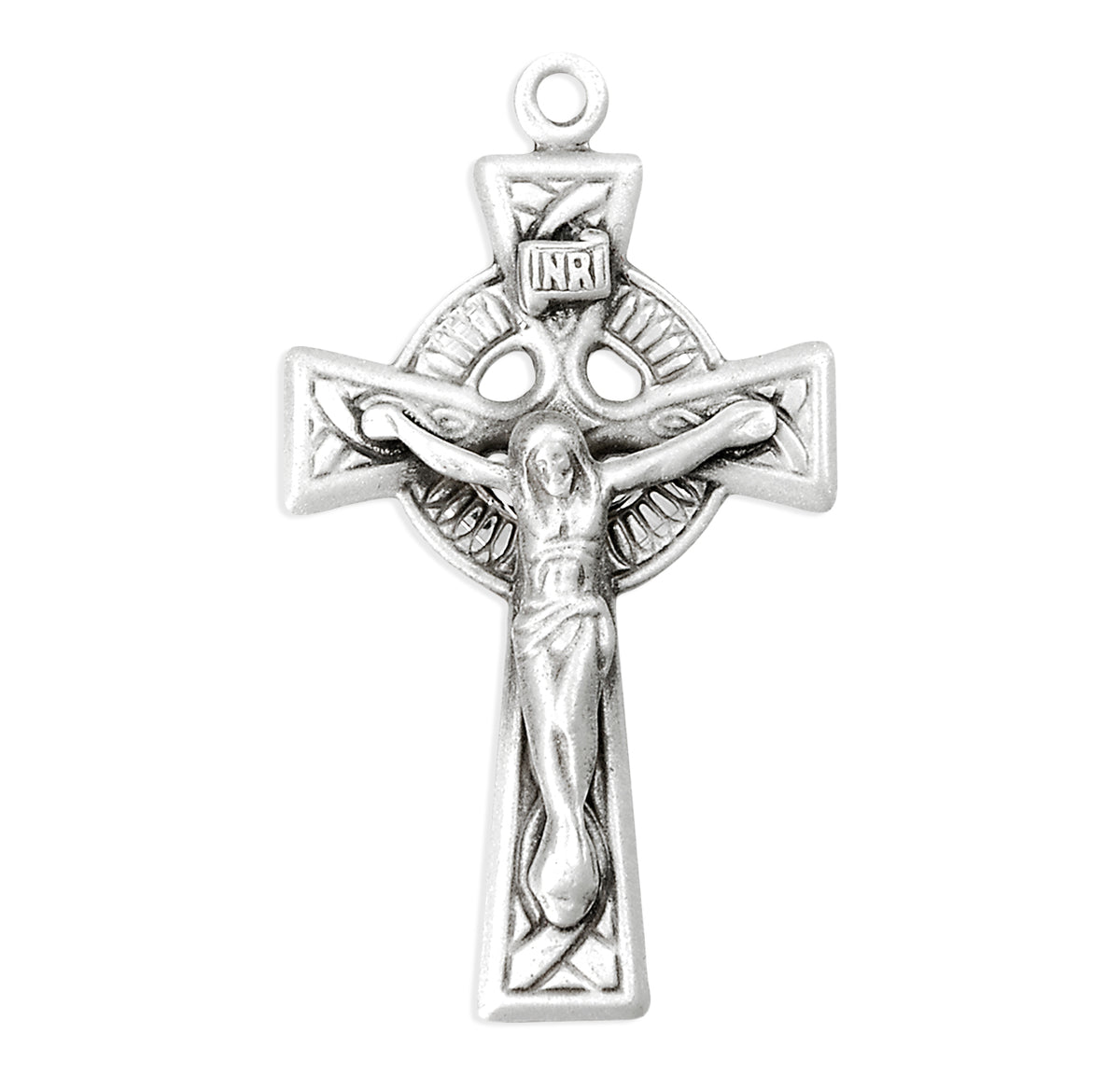 Irish Celtic Crucifix Necklace, Sterling Silver