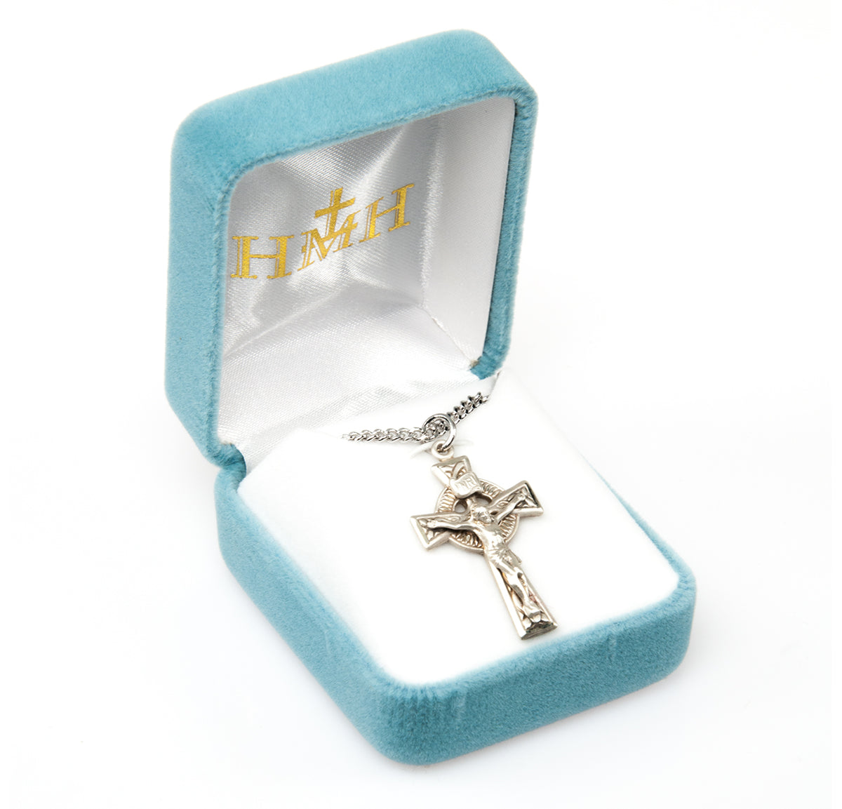Irish Celtic Crucifix Necklace, Sterling Silver
