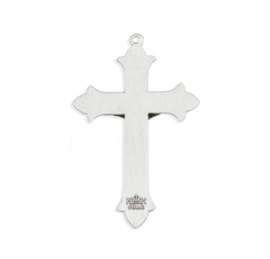 Extra Large Fleur-de-Lis Cross Necklace, Sterling Silver