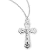 High Polish Crucifix Necklace, Sterling Silver