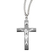 Simple High Polish Crucifix Necklace, Sterling Silver