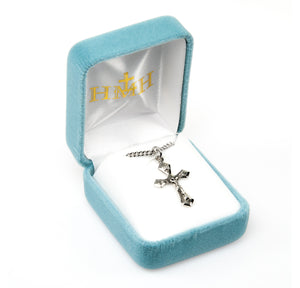 Pointed Tapered Crucifix Necklace, Sterling Silver