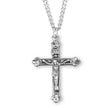 Budded Tip Crucifix Necklace, Sterling Silver