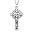 Pierced Crucifix Necklace, Sterling Silver