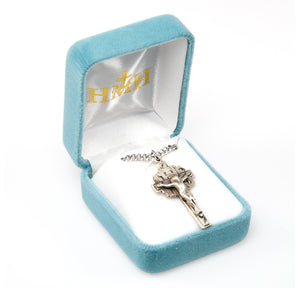 Pierced Crucifix Necklace, Sterling Silver