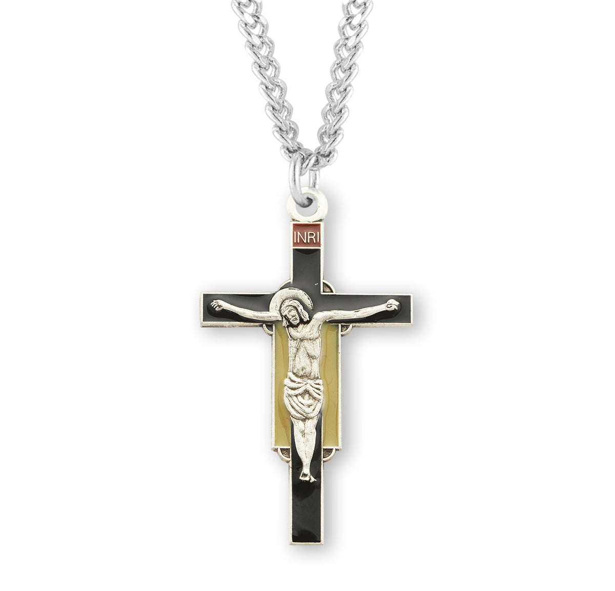 Giotto Renaissance Crucifix Necklace, Sterling Silver