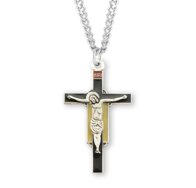 Giotto Renaissance Crucifix Necklace, Sterling Silver