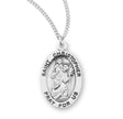 Medium Saint Christopher Oval Medal Necklace, Sterling Silver