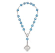 St. Ann Chaplet, 7mm Light Sapphire Swarovski Crystal Beads, Sterling Silver
