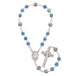Our Lady of Guadalupe Chaplet, Light Sapphire Swarovski Crystal and Floral Glass Beads, Sterling Silver