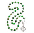 St. Jude Chaplet, 8mm Green Imperial Jasper Beads, Sterling Silver