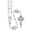 6mm Aurora Borealis Swarovski Crystal Miraculous Rosary, Sterling Silver