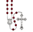 6mm Ruby Swarovski Crystal Rosary, Sterling Silver