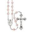 6mm Silk Swarovski Crystal Rosary, Sterling Silver