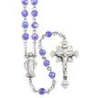 6mm Violet Swarovski Crystal Rosary, Sterling Silver