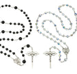 Wedding Lasso Rosary Set, Swarovski Crystal and Onyx Beads, Sterling Silver