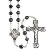 6mm Jet Swarovski Crystal Rosary, Sterling Silver