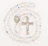 Austrian Crystal Rosary, 8mm Aurora Borealis & Sterling Silver Crucifix