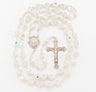 Double-Capped Austrian Crystal Rosary, 8mm Clear Beads & Sterling Silver