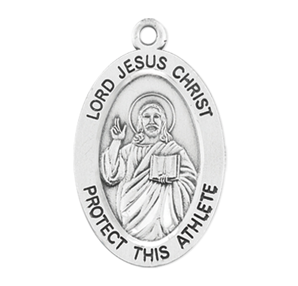 Lord Jesus Protect This Medal Necklace, Sterling Silver