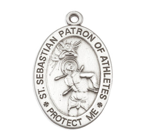 Saint Sebastian Protect This Medal Necklace, Sterling Silver