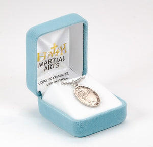 Jesus Protect this Martial Arts Athlete Sterling Silver Medal Boys