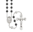 6mm Onyx Bead Rosary with Sterling Silver Our Father Beads
