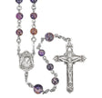 6mm Purple Imperial Jade Rosary, Sterling Silver
