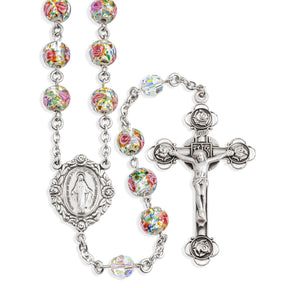 Murano Venetian Glass Rosary, Sterling Silver