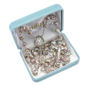 Murano Venetian Glass Rosary, Sterling Silver