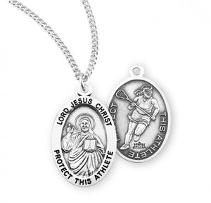 Jesus Protect this Lacrosse Athlete Medal Girl