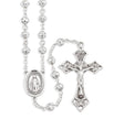 Sterling Silver Rosary, 6mm Herringbone Beads & Miraculous Medal Center