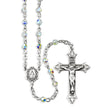 4mm Aurora Borealis Swarovski Crystal Rosary, Sterling Silver