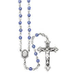 4mm Tanzanite Swarovski Crystal Rosary, Sterling Silver