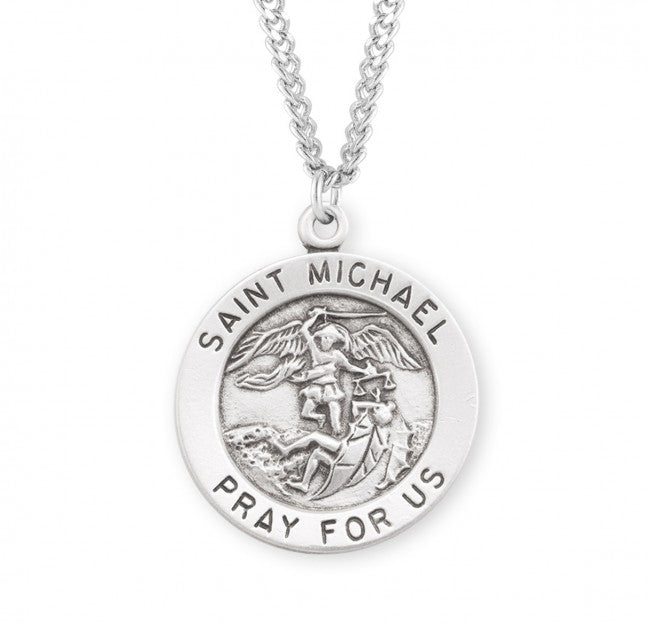 St. Michael Archangel Round Medal for Men