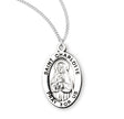 Saint Charlotte Oval Medal Necklace, Sterling Silver