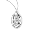 Saint Joanne Oval Medal Necklace, Sterling Silver