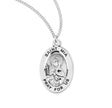 Saint Mia Oval Medal Necklace, Sterling Silver