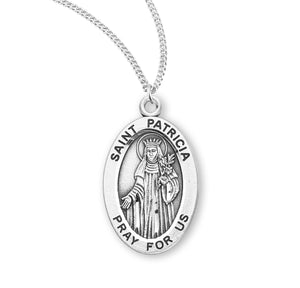 Saint Patricia Medal Necklace, Sterling Silver