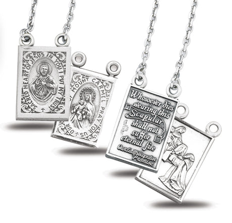 Two Piece Scapular Medals, Sterling Silver