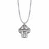 Sterling Silver Wreath Cross Five Way Medal, 1-1/4"