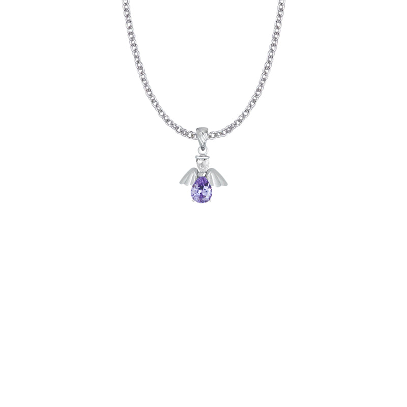 Angel Wing Birthstone Necklace