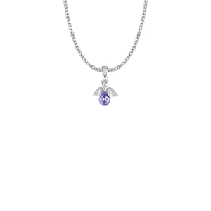 Angel Wing Birthstone Necklace